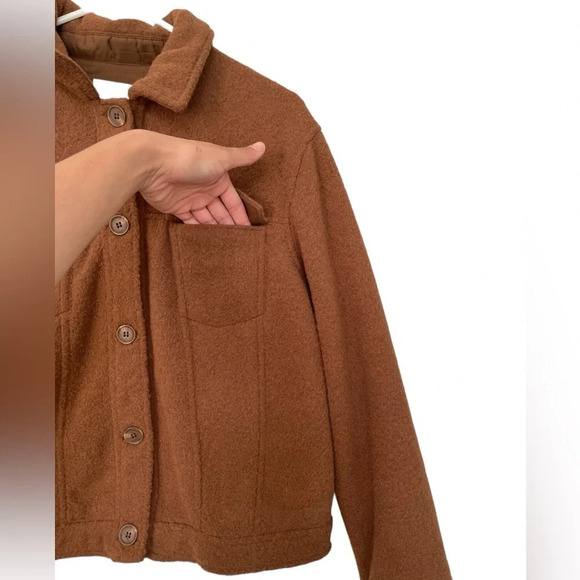 JOIE Brown Boucle Trucker Jacket, Size large - Picture 12 of 13